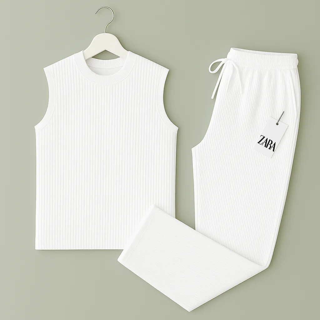 Measurements of Sleeveless t shirt and pant (White)