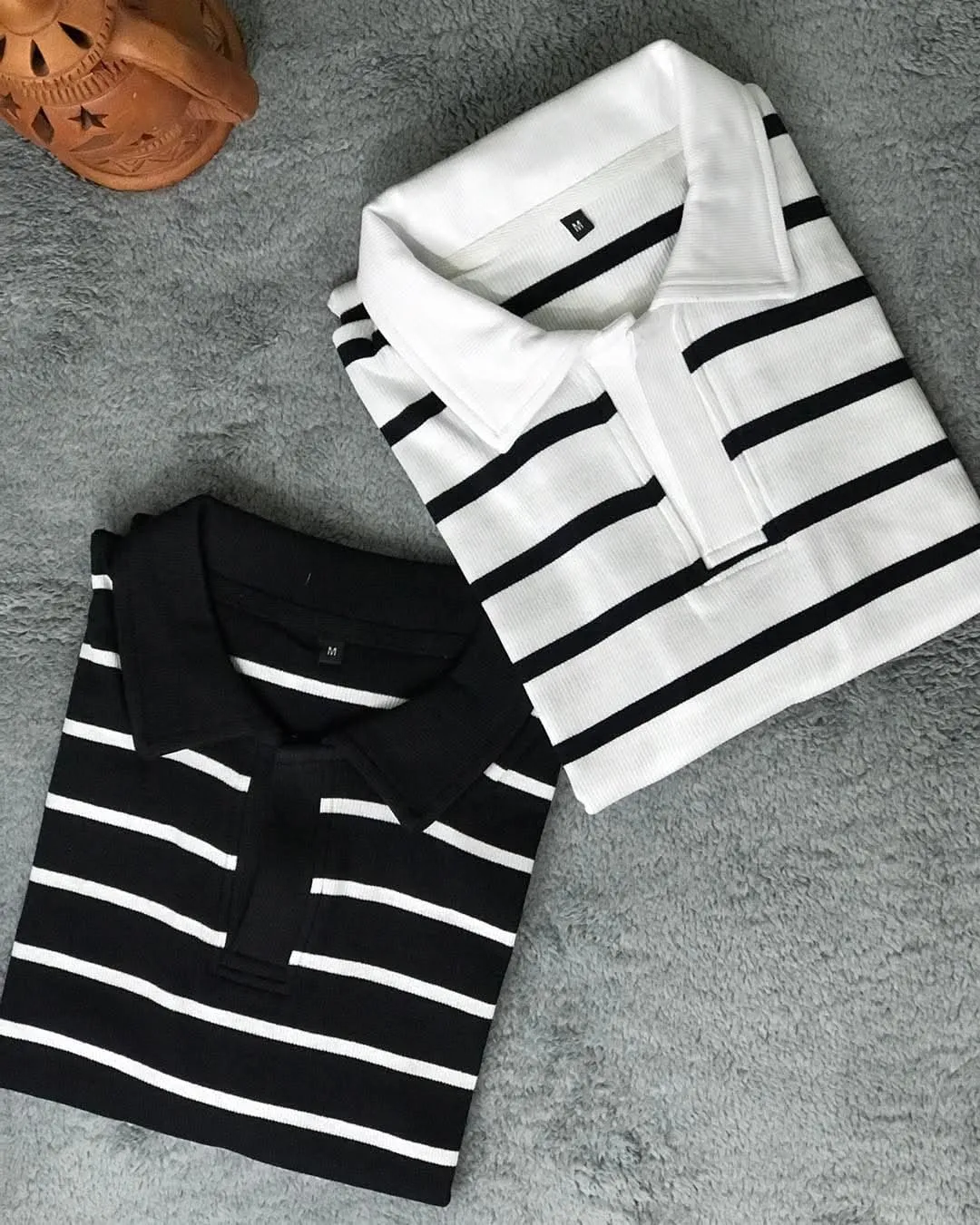 Premium Men’s Polo Shirts (2 Pc Combo)(Black&White)